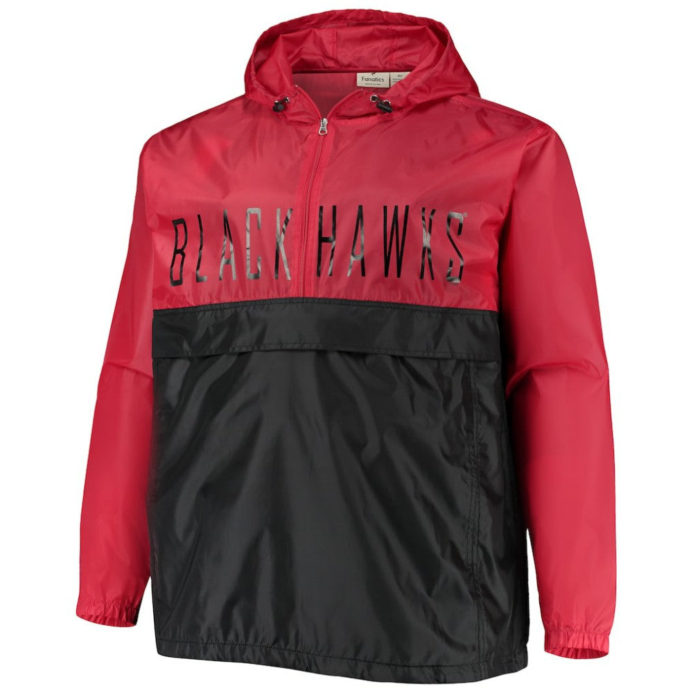 Chicago Blackhawks Big & Tall Anorak Half-Zip Pullover Hoodie