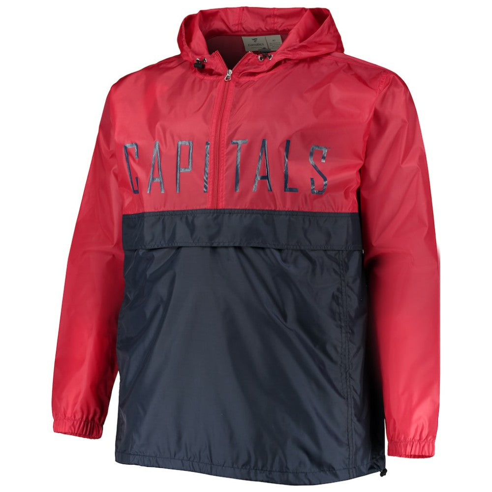 Washington Capitals Big & Tall Anorak Half-Zip Pullover Hoodie