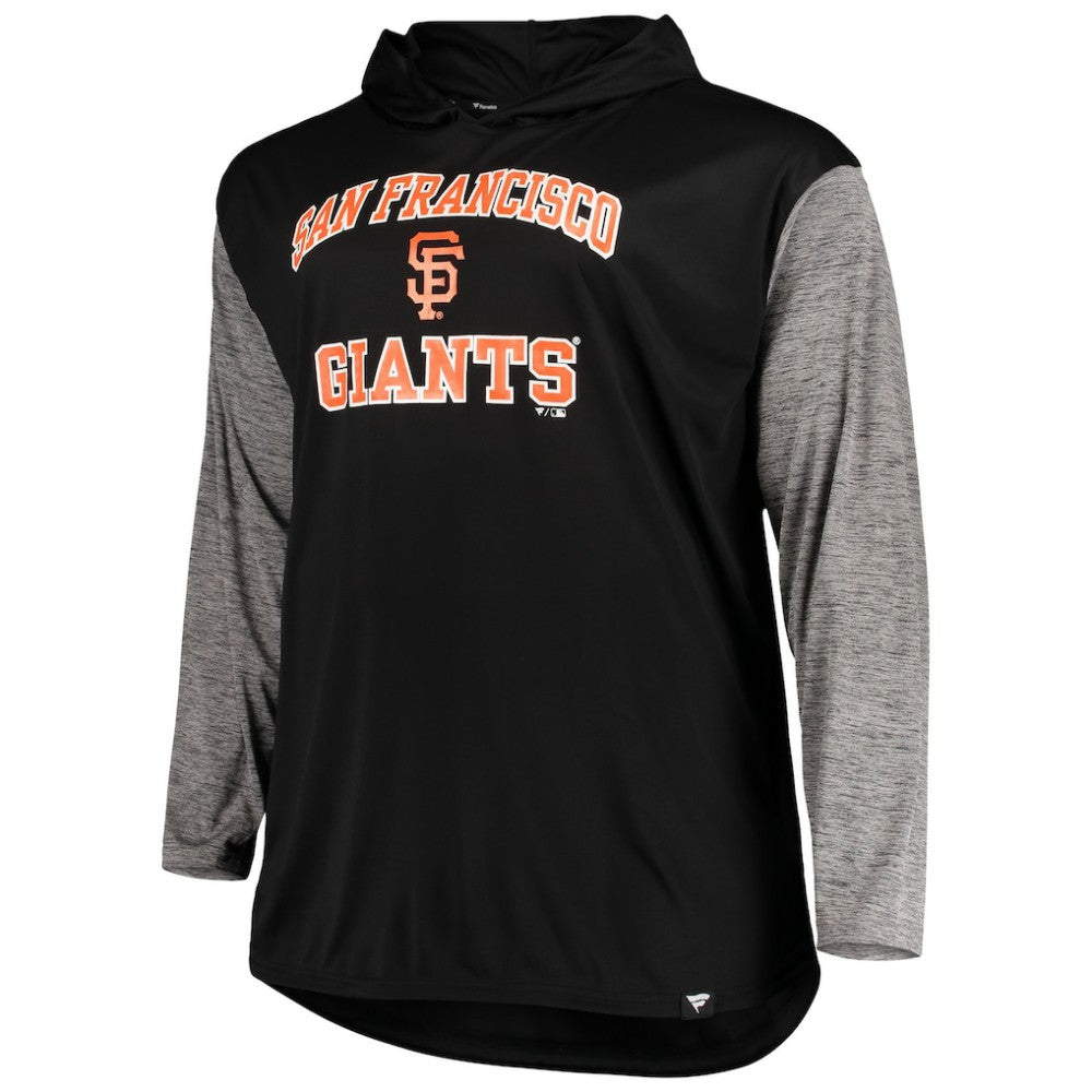 San Francisco Giants Big & Tall Wordmark Club Pullover Hoodie - Black/Heathered Black