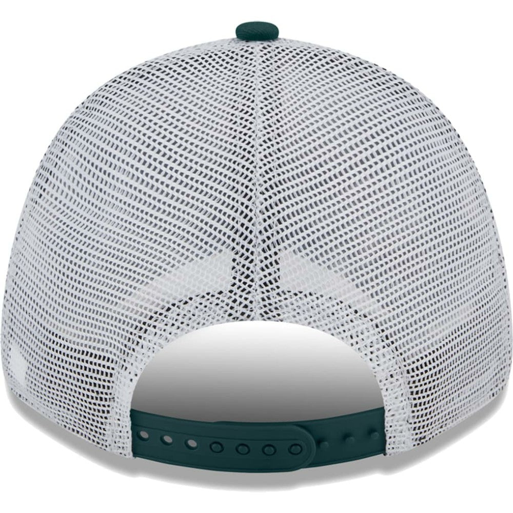 Athletics Logo Patch 9FORTY Trucker Snapback Hat - Green/White | New Era