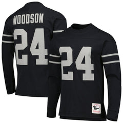 NFL Las Vegas Raiders Charles Woodson Oakland Raiders Retired Player Name & Number Long Sleeve Top