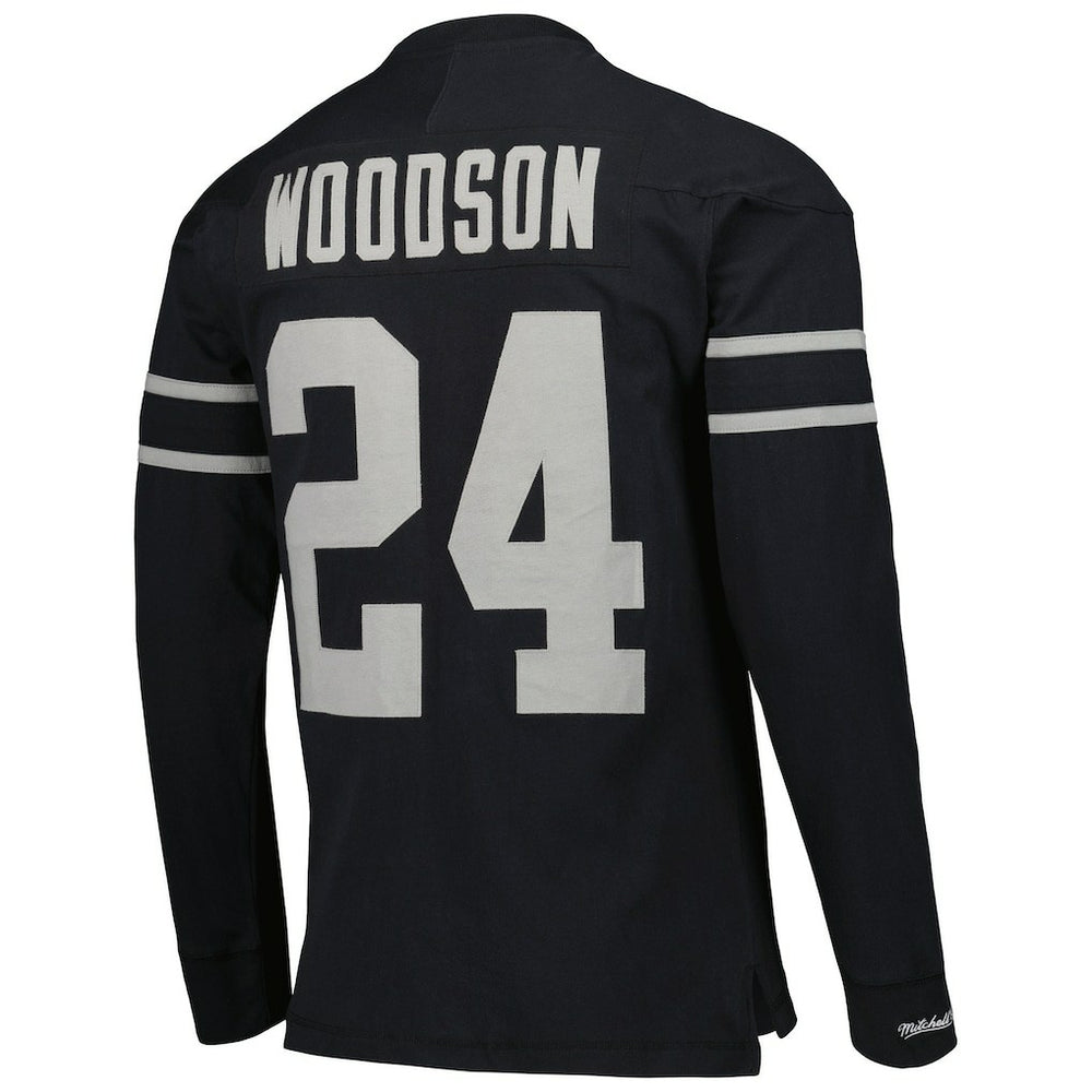 NFL Las Vegas Raiders Charles Woodson Oakland Raiders Retired Player Name & Number Long Sleeve Top