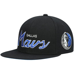 Dallas Mavericks Hardwood Classics Script 2.0 Snapback Hat sale - Black | Mitchell & Ness for sale