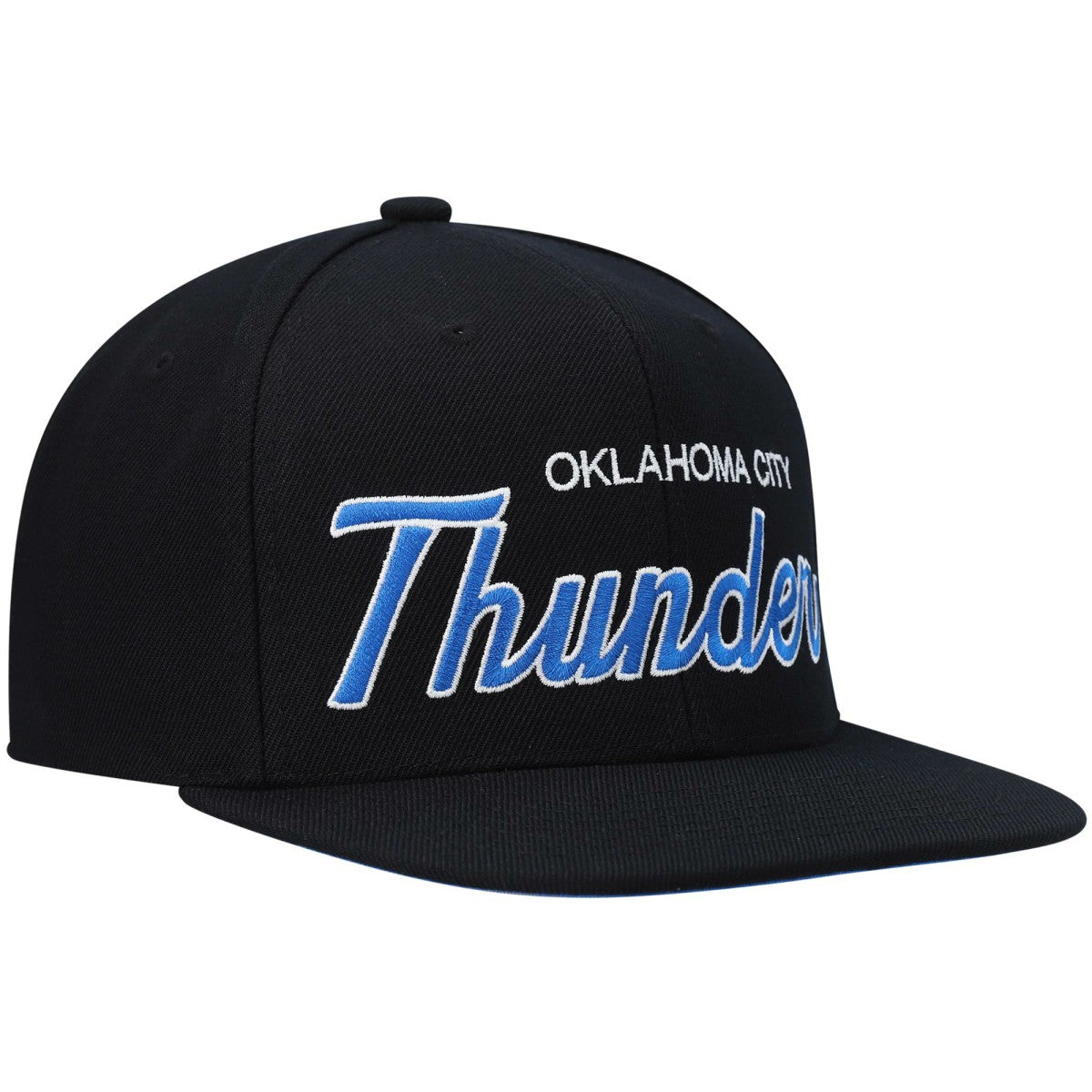 Oklahoma City Thunder Hardwood Classics Script 2.0 Snapback Hat - Black | Mitchell & Ness online