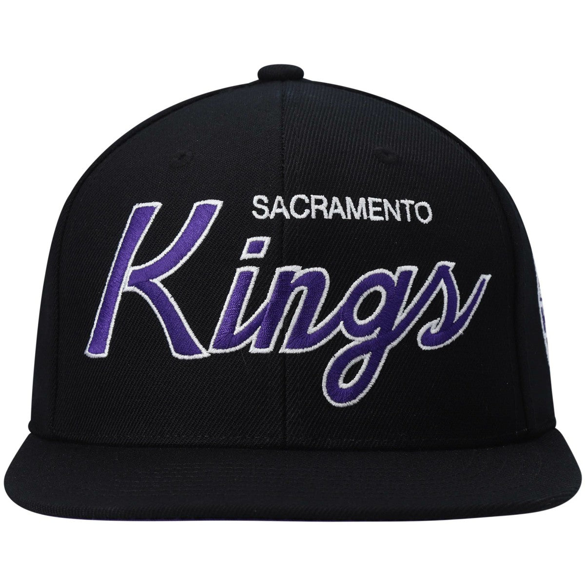 Sacramento Kings Hardwood Classics Script 2.0 Snapback Hat - Black | Mitchell & Ness outlet