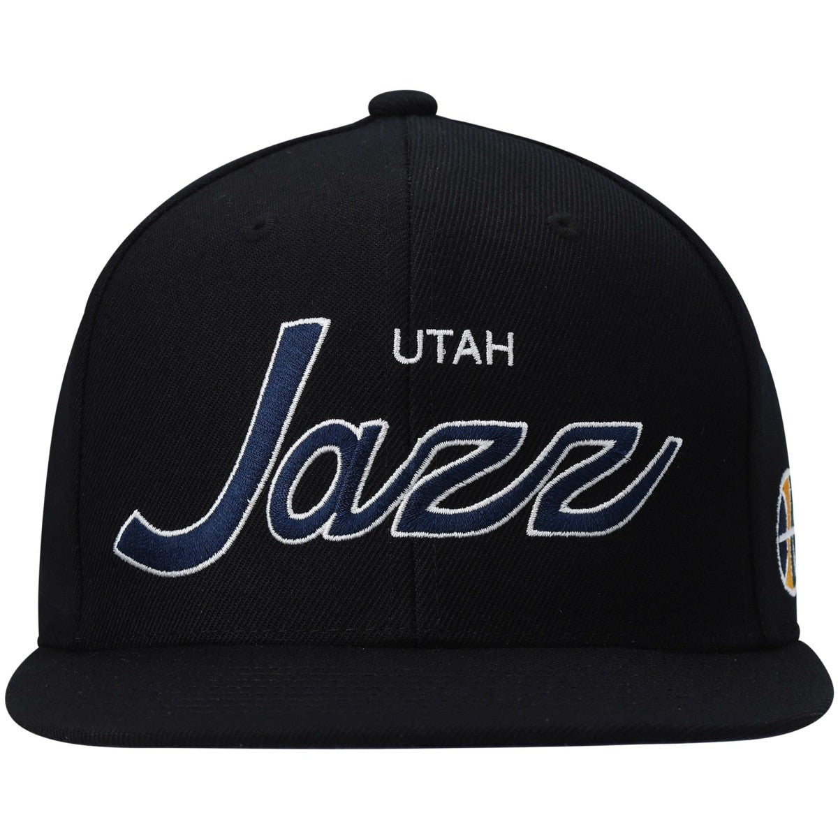 Utah Jazz Hardwood Classics Script 2.0 Snapback Hat - Black | Mitchell & Ness online