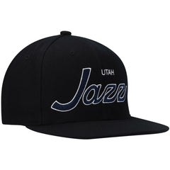 Utah Jazz Hardwood Classics Script 2.0 Snapback Hat - Black | Mitchell & Ness online