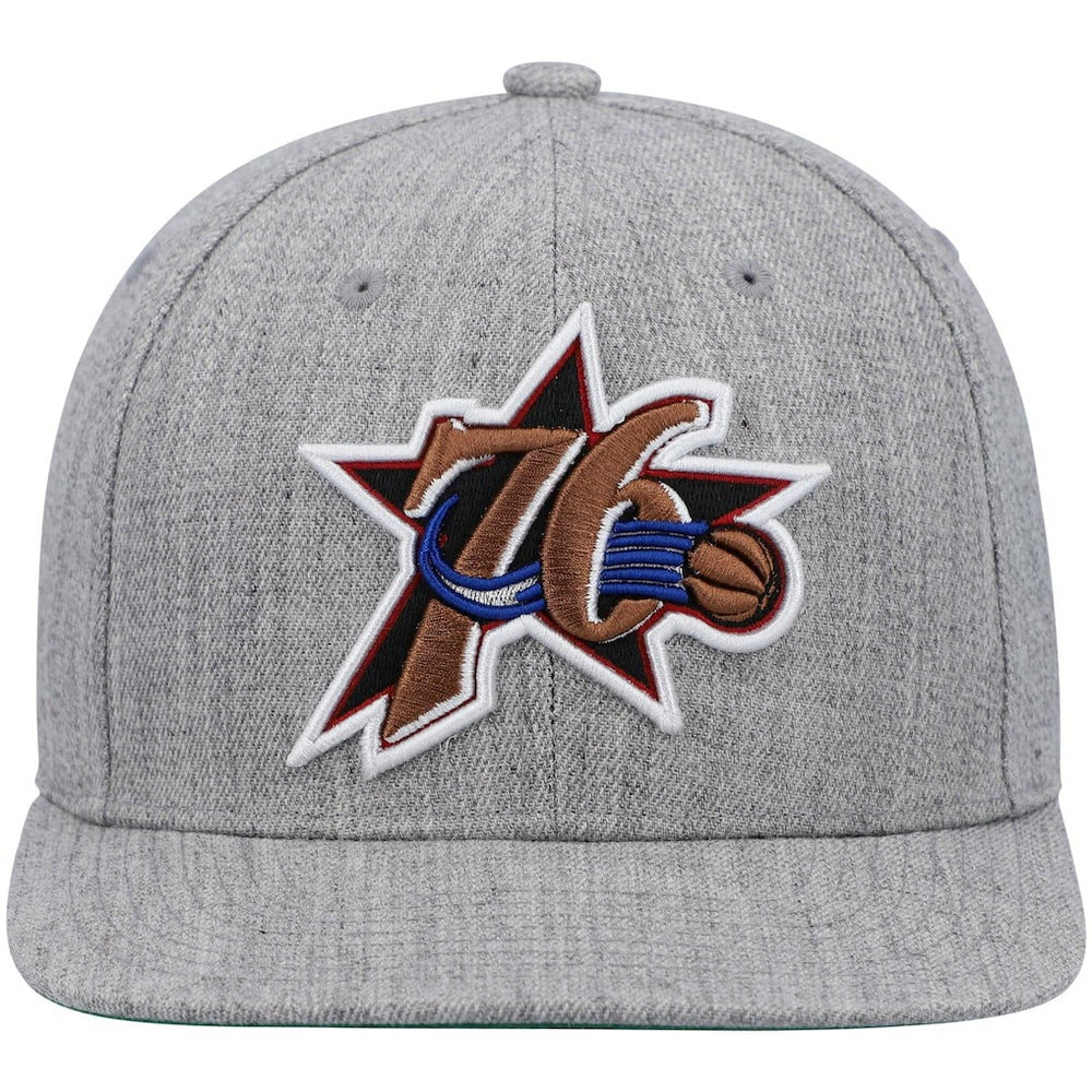 Philadelphia 76ers Hardwood Classics Team 2.0 Snapback Hat - Heathered Gray | Mitchell & Ness cheap