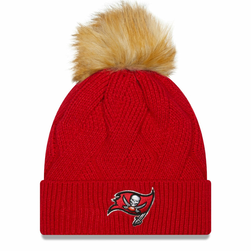 NFL Tampa Bay Buccaneers Women's Snowy Cuffed Knit Hat with Pom
