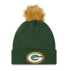 NFL Green Bay Packers Women's Snowy Cuffed Knit Hat with Pom