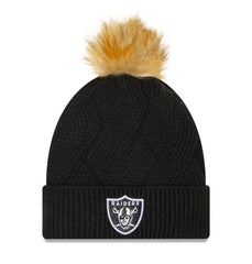 NFL Las Vegas Raiders Women's Snowy Cuffed Knit Hat with Pom