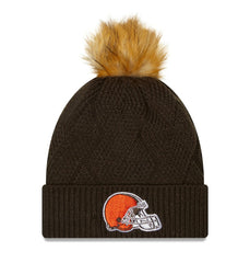 NFL Cleveland Browns Women's Snowy Cuffed Knit Hat with Pom