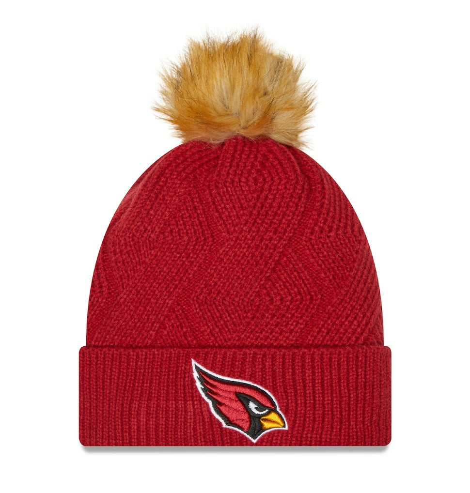 NFL Arizona Cardinals Women's Snowy Cuffed Knit Hat with Pom