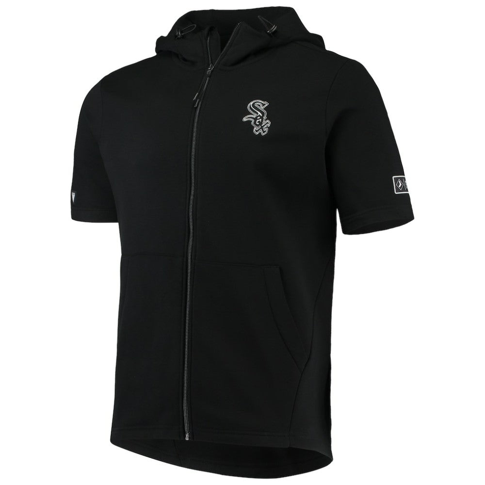 Chicago White Sox Levelwear Recruit Short Sleeve Full-Zip Hoodie Jacket - Black