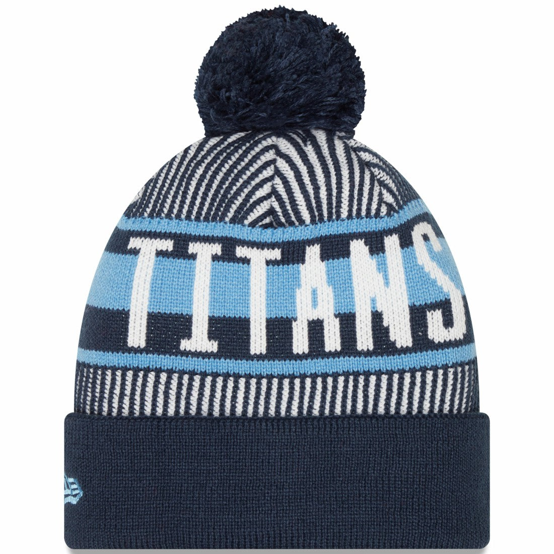 NFL Tennessee Titans Striped Cuffed Knit Hat with Pom