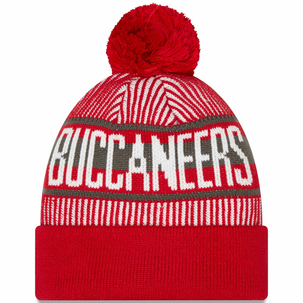 NFL Tampa Bay Buccaneers Striped Cuffed Knit Hat with Pom
