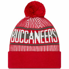 NFL Tampa Bay Buccaneers Striped Cuffed Knit Hat with Pom