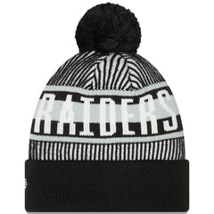 NFL Las Vegas Raiders Striped Cuffed Knit Hat with Pom