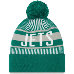 NFL New York Jets Striped Cuffed Knit Hat with Pom