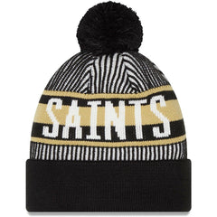 NFL New Orleans Saints Striped Cuffed Knit Hat with Pom
