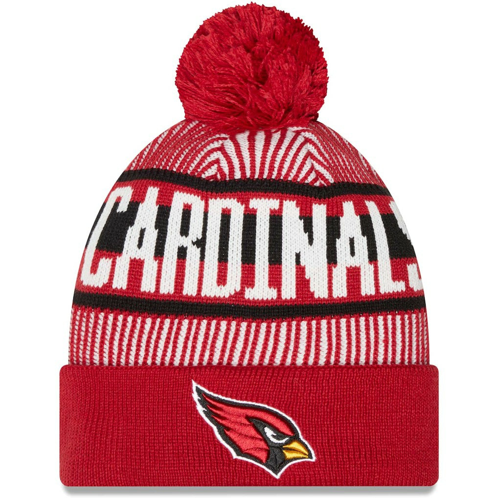 NFL Arizona Cardinals Striped Cuffed Knit Hat with Pom