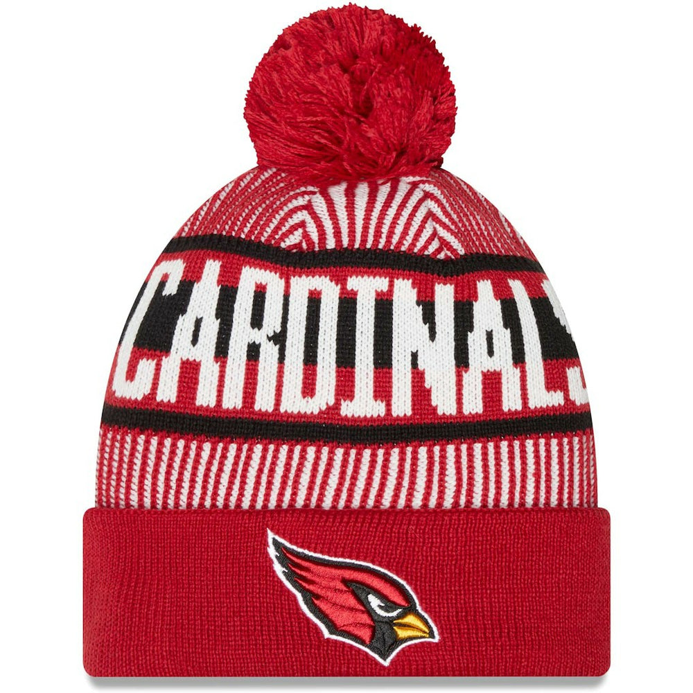 NFL Arizona Cardinals Striped Cuffed Knit Hat with Pom