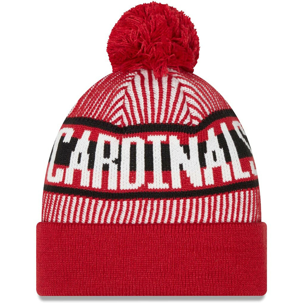 NFL Arizona Cardinals Striped Cuffed Knit Hat with Pom