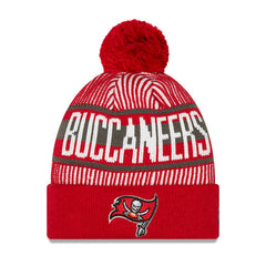 NFL Tampa Bay Buccaneers Youth Striped Cuffed Knit Hat with Pom