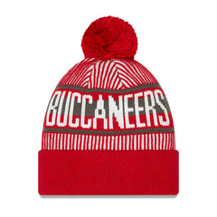 NFL Tampa Bay Buccaneers Youth Striped Cuffed Knit Hat with Pom