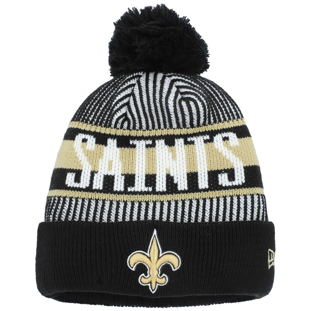 NFL New Orleans Saints Youth Striped Cuffed Knit Hat with Pom