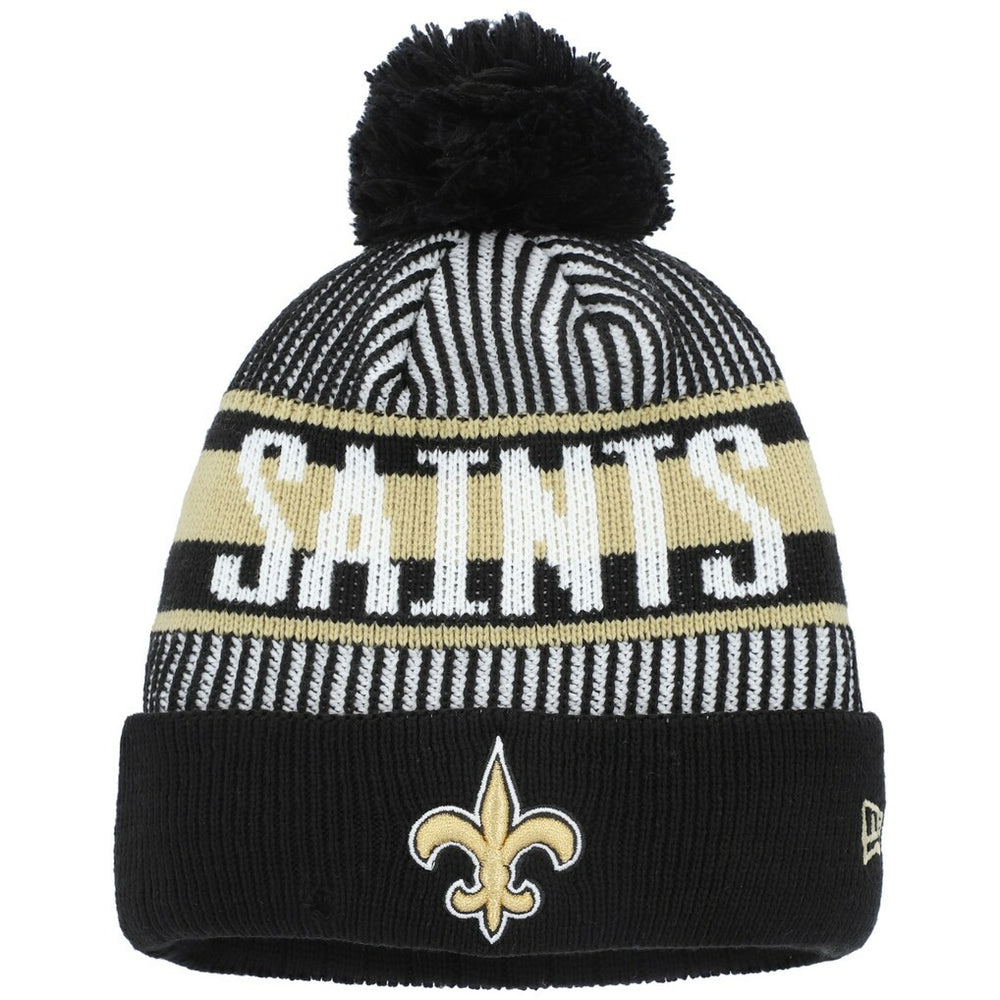 NFL New Orleans Saints Youth Striped Cuffed Knit Hat with Pom