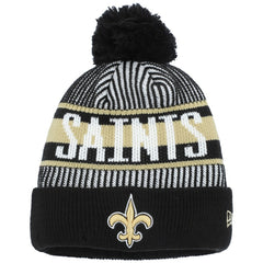 NFL New Orleans Saints Youth Striped Cuffed Knit Hat with Pom