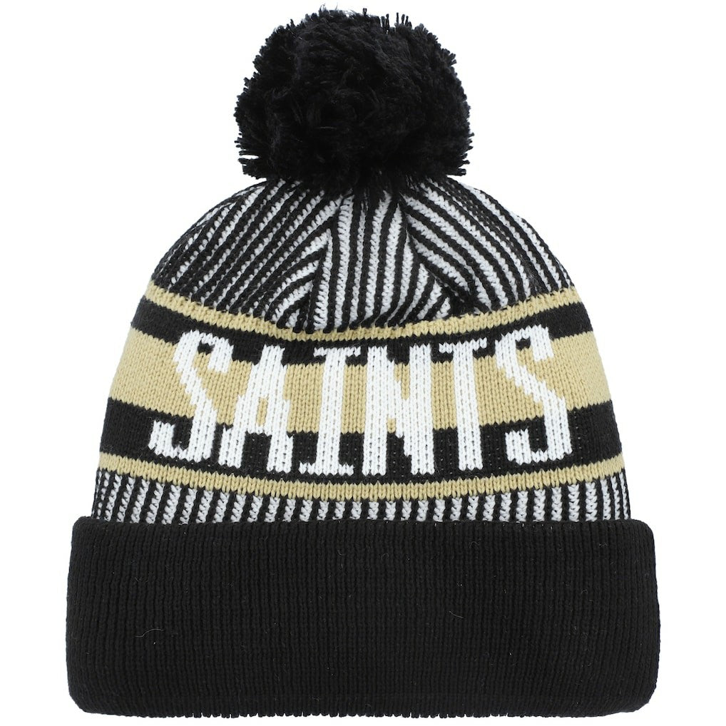 NFL New Orleans Saints Youth Striped Cuffed Knit Hat with Pom