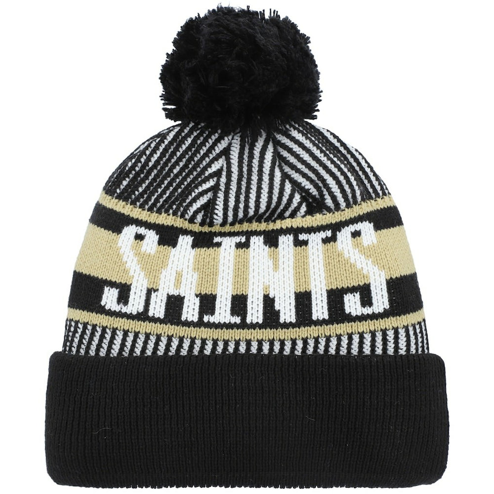 NFL New Orleans Saints Youth Striped Cuffed Knit Hat with Pom