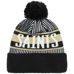 NFL New Orleans Saints Youth Striped Cuffed Knit Hat with Pom