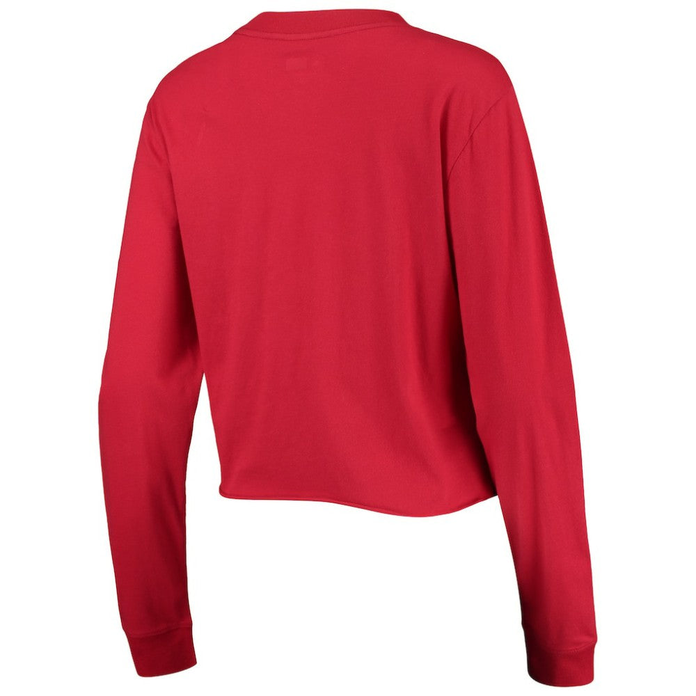 St. Louis Cardinals Women's Baby Jersey Cropped Long Sleeve T-Shirt - Red | New Era