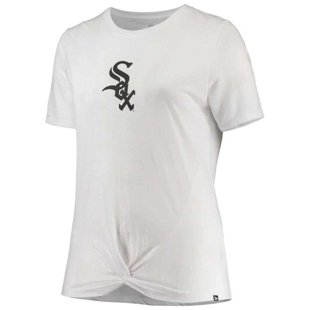 Chicago White Sox Women's Plus Size 2-Hit Front Knot T-Shirt - White | New Era