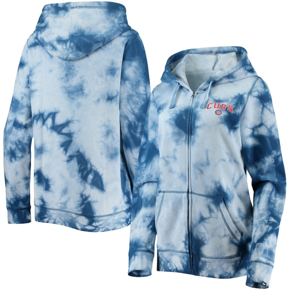 Chicago Cubs Women's Tie-Dye Full-Zip Hoodie - Royal | New Era
