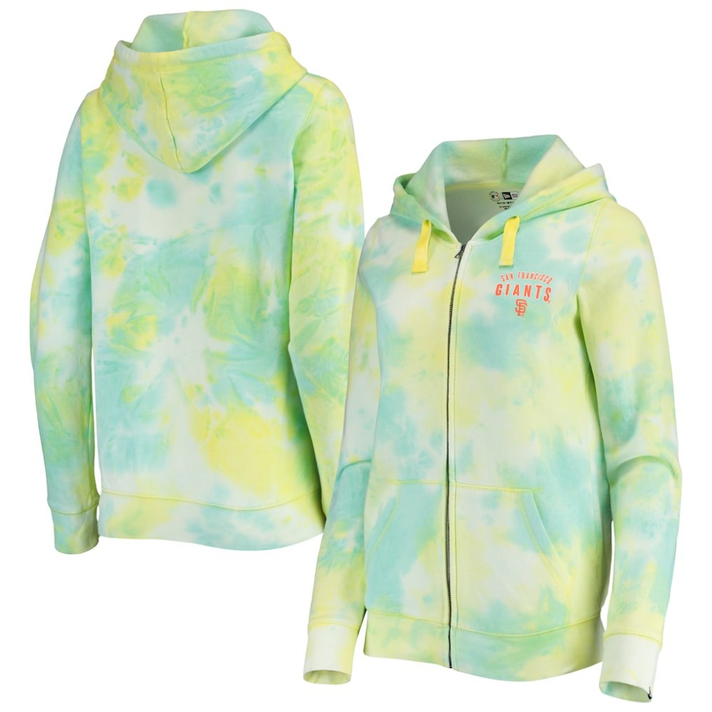 San Francisco Giants Women's Tie-Dye Full-Zip Hoodie - White | New Era