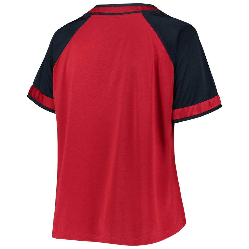Washington Nationals Women's Plus Size Raglan T-Shirt - Red