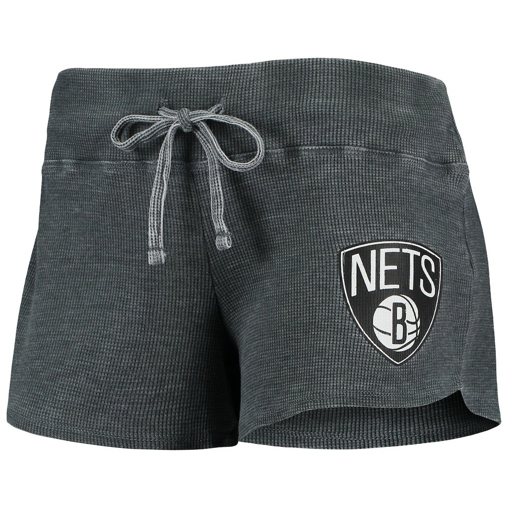 Brooklyn Nets Concepts Sport Women's Resurgence Slub Burnout Raglan Top & Shorts Sleep Set - Charcoal/White discount