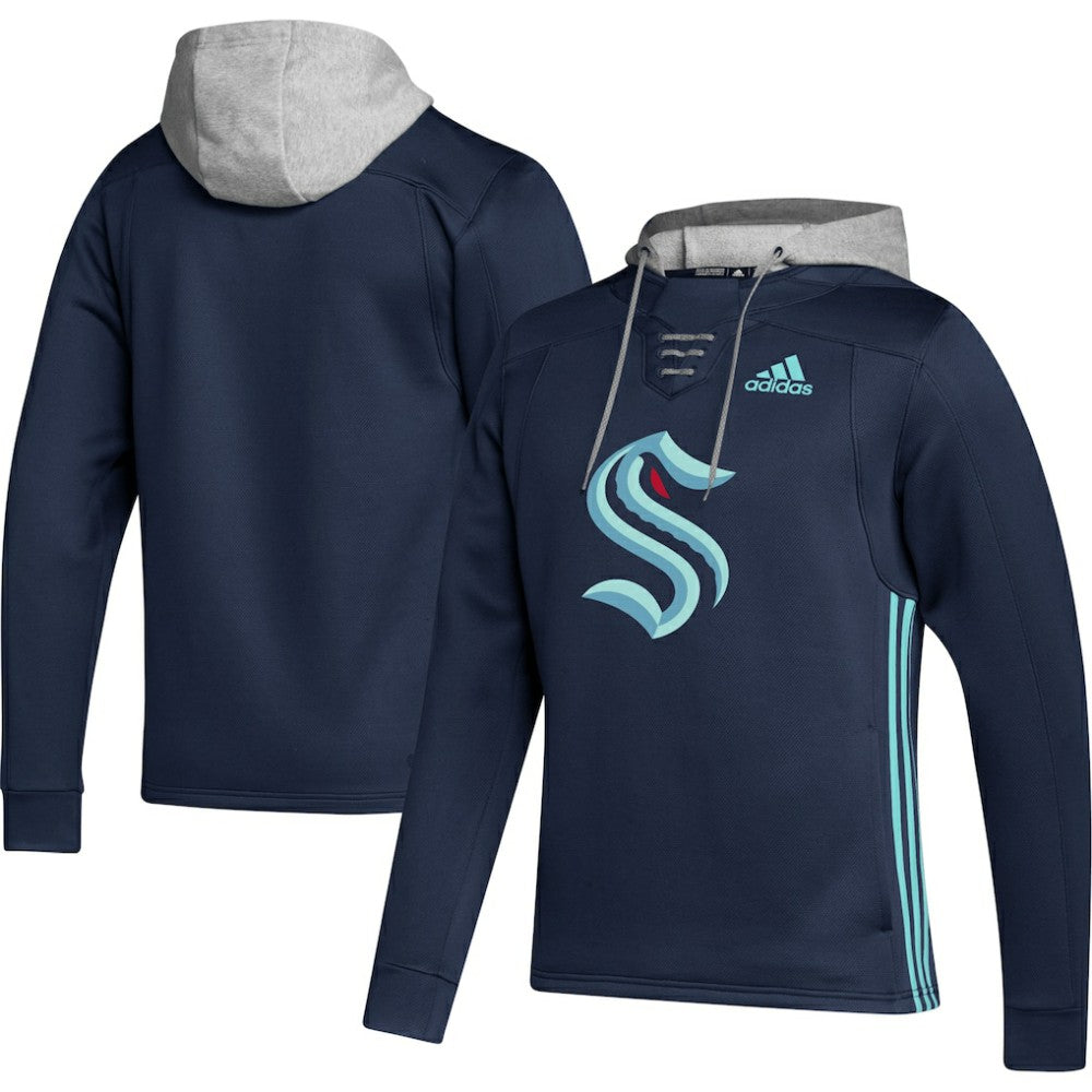 Seattle Kraken adidas Skate Lace Primeblue Team Pullover Hoodie