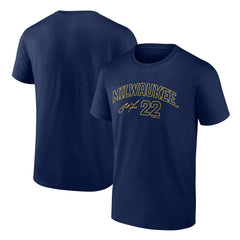 Christian Yelich Milwaukee Brewers Player Name & Number T-Shirt - Navy