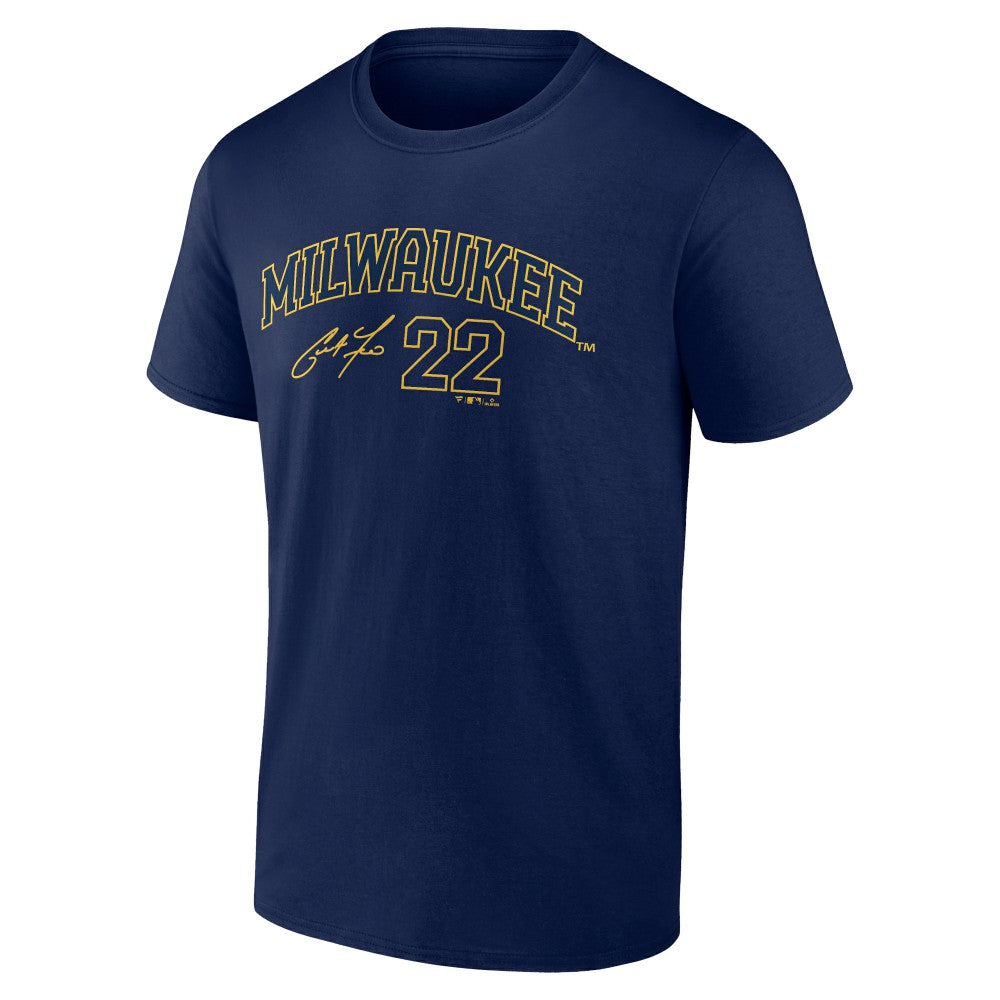 Christian Yelich Milwaukee Brewers Player Name & Number T-Shirt - Navy