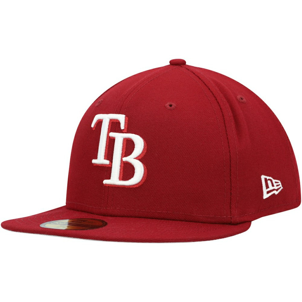 Tampa Bay Rays White Logo 59FIFTY Fitted Hat - Cardinal | New Era