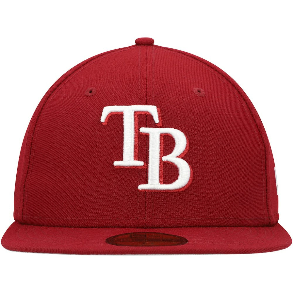 Tampa Bay Rays White Logo 59FIFTY Fitted Hat - Cardinal | New Era