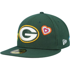 NFL Green Bay Packers Chain Stitch Heart 59FIFTY Fitted Hat