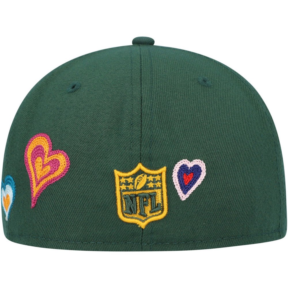 NFL Green Bay Packers Chain Stitch Heart 59FIFTY Fitted Hat