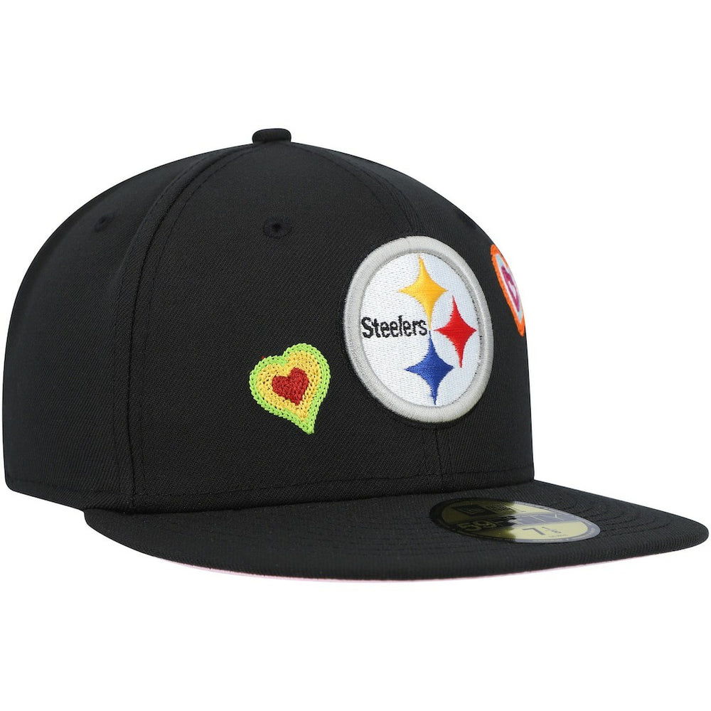 NFL Pittsburgh Steelers Chain Stitch Heart 59FIFTY Fitted Hat