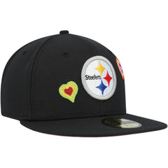 NFL Pittsburgh Steelers Chain Stitch Heart 59FIFTY Fitted Hat